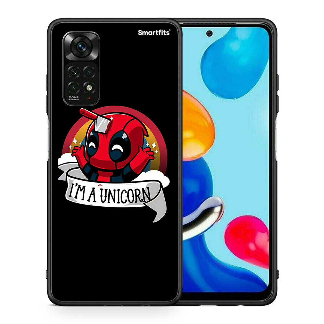 Θήκη Xiaomi Redmi Note 12 Pro 4G Unicorn Deadpool από τη Smartfits με σχέδιο στο πίσω μέρος και μαύρο περίβλημα | Xiaomi Redmi Note 12 Pro 4G Unicorn Deadpool case with colorful back and black bezels