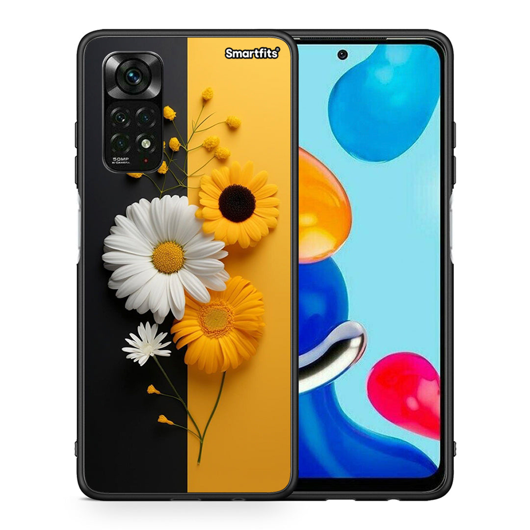 Θήκη Xiaomi Redmi Note 11 Pro 5G Yellow Daisies από τη Smartfits με σχέδιο στο πίσω μέρος και μαύρο περίβλημα | Xiaomi Redmi Note 11 Pro 5G Yellow Daisies case with colorful back and black bezels