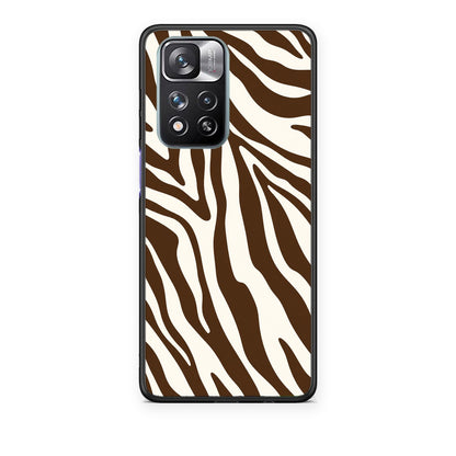 Θήκη Xiaomi Redmi Note 11 Pro+ 5G Brown and Cream Zebra Stripes από τη Smartfits με σχέδιο στο πίσω μέρος και μαύρο περίβλημα | Xiaomi Redmi Note 11 Pro+ 5G Brown and Cream Zebra Stripes case with colorful back and black bezels