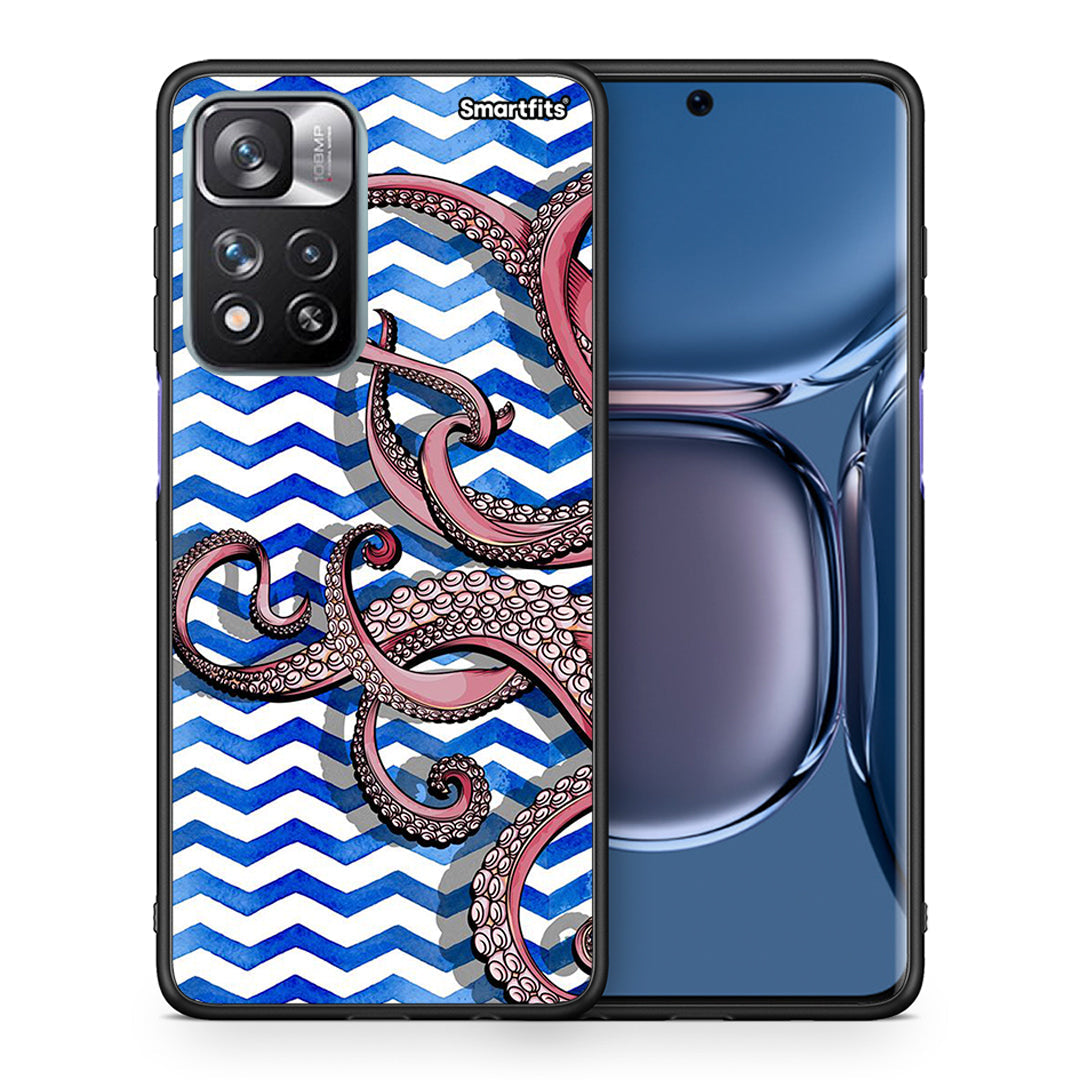 Θήκη Xiaomi Redmi Note 11 Pro/11 Pro+ Chevron Devilfish από τη Smartfits με σχέδιο στο πίσω μέρος και μαύρο περίβλημα | Xiaomi Redmi Note 11 Pro/11 Pro+ Chevron Devilfish case with colorful back and black bezels