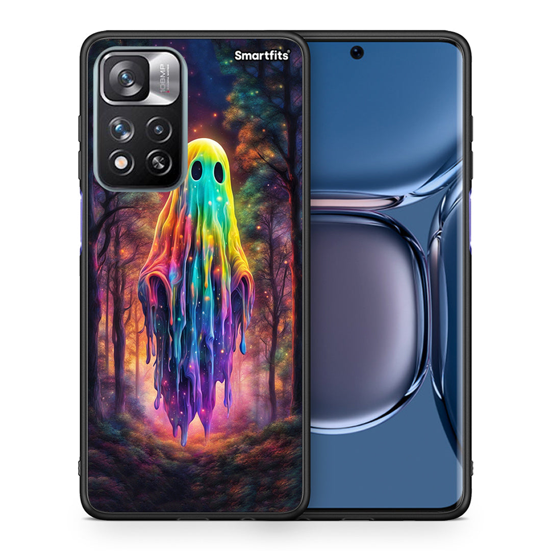 Θήκη Xiaomi Redmi Note 11 Pro/11 Pro+ Halloween Ghost από τη Smartfits με σχέδιο στο πίσω μέρος και μαύρο περίβλημα | Xiaomi Redmi Note 11 Pro/11 Pro+ Halloween Ghost case with colorful back and black bezels