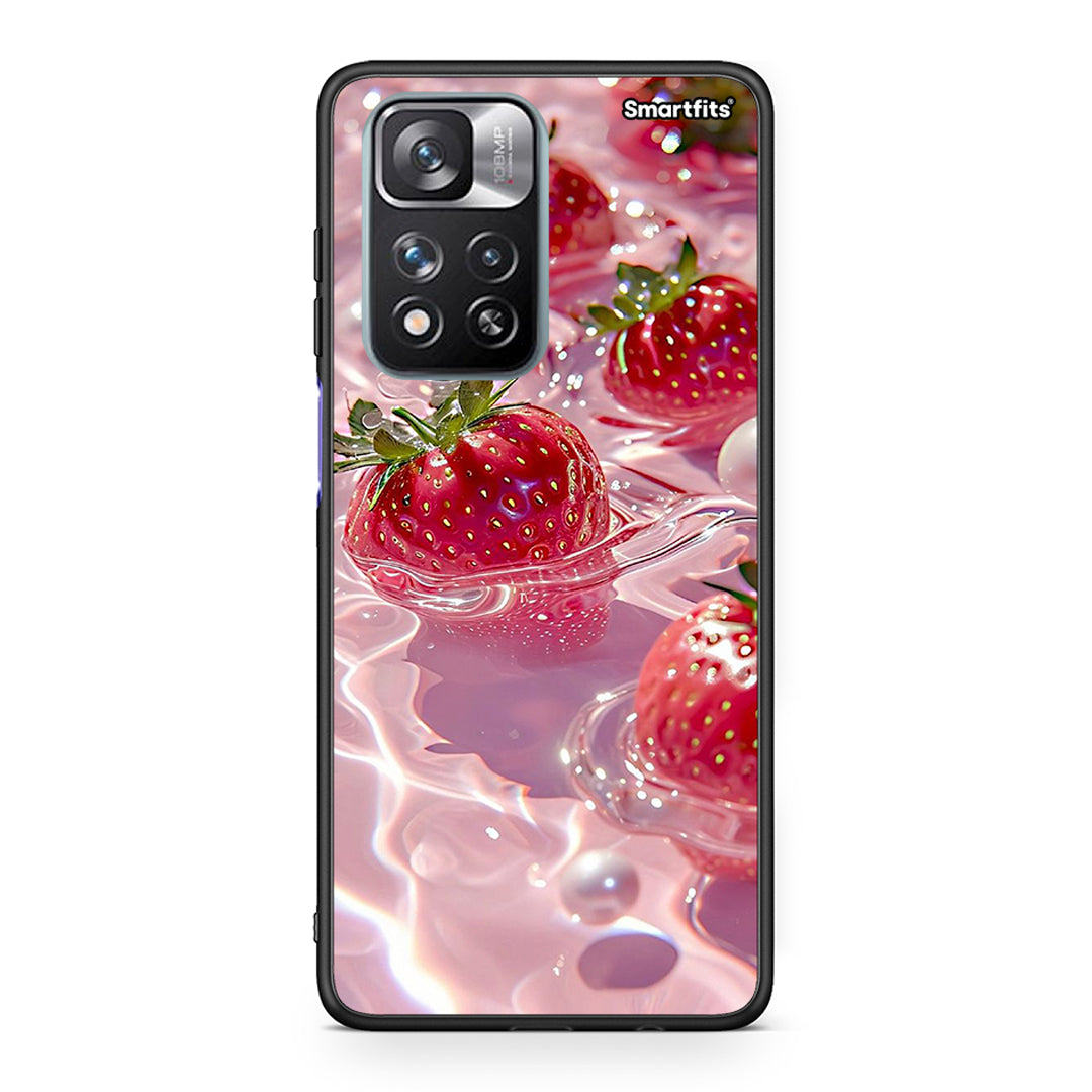 Xiaomi Redmi Note 11 Pro/11 Pro+ Juicy Strawberries θήκη από τη Smartfits με σχέδιο στο πίσω μέρος και μαύρο περίβλημα | Smartphone case with colorful back and black bezels by Smartfits