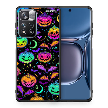 Θήκη Xiaomi Redmi Note 11 Pro/11 Pro+ Neon Halloween από τη Smartfits με σχέδιο στο πίσω μέρος και μαύρο περίβλημα | Xiaomi Redmi Note 11 Pro/11 Pro+ Neon Halloween case with colorful back and black bezels