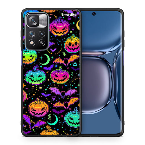 Θήκη Xiaomi Redmi Note 11 Pro/11 Pro+ Neon Halloween από τη Smartfits με σχέδιο στο πίσω μέρος και μαύρο περίβλημα | Xiaomi Redmi Note 11 Pro/11 Pro+ Neon Halloween case with colorful back and black bezels