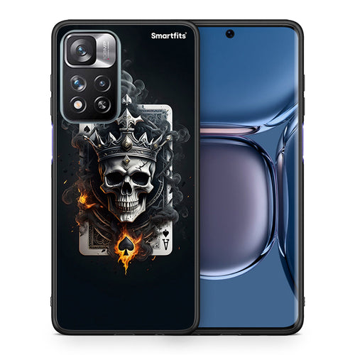 Θήκη Xiaomi Redmi Note 11 Pro/11 Pro+ Skull King Ace από τη Smartfits με σχέδιο στο πίσω μέρος και μαύρο περίβλημα | Xiaomi Redmi Note 11 Pro/11 Pro+ Skull King Ace case with colorful back and black bezels