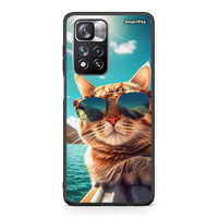 Thumbnail for Xiaomi Redmi Note 11 Pro/11 Pro+ Summer Cat θήκη από τη Smartfits με σχέδιο στο πίσω μέρος και μαύρο περίβλημα | Smartphone case with colorful back and black bezels by Smartfits