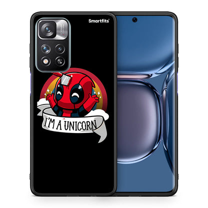 Θήκη Xiaomi Redmi Note 11 Pro/11 Pro+ Unicorn Deadpool από τη Smartfits με σχέδιο στο πίσω μέρος και μαύρο περίβλημα | Xiaomi Redmi Note 11 Pro/11 Pro+ Unicorn Deadpool case with colorful back and black bezels
