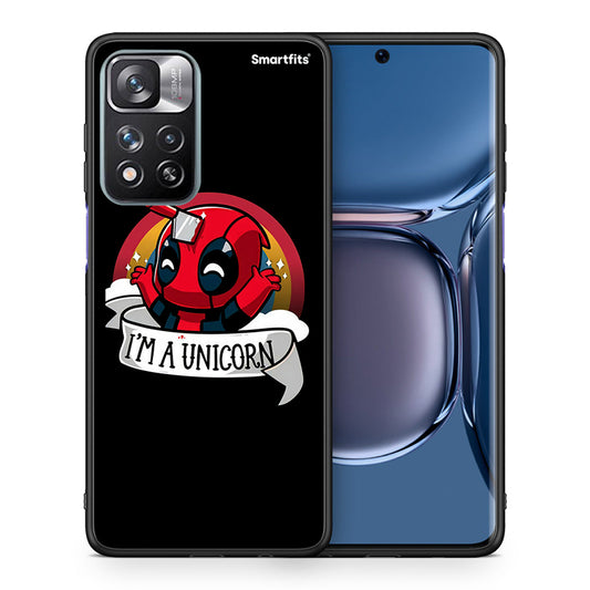 Θήκη Xiaomi Redmi Note 11 Pro/11 Pro+ Unicorn Deadpool από τη Smartfits με σχέδιο στο πίσω μέρος και μαύρο περίβλημα | Xiaomi Redmi Note 11 Pro/11 Pro+ Unicorn Deadpool case with colorful back and black bezels