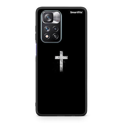 Xiaomi Redmi Note 11 Pro/11 Pro+ White Cross θήκη από τη Smartfits με σχέδιο στο πίσω μέρος και μαύρο περίβλημα | Smartphone case with colorful back and black bezels by Smartfits