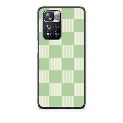 Θήκη Xiaomi Redmi Note 11 Pro+ 5G Sage and Cream Striped Checks από τη Smartfits με σχέδιο στο πίσω μέρος και μαύρο περίβλημα | Xiaomi Redmi Note 11 Pro+ 5G Sage and Cream Striped Checks case with colorful back and black bezels