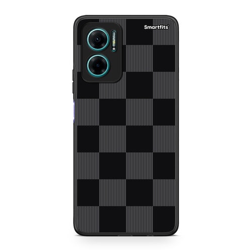 Θήκη Xiaomi Redmi Note 11E Black and Charcoal Striped Checks από τη Smartfits με σχέδιο στο πίσω μέρος και μαύρο περίβλημα | Xiaomi Redmi Note 11E Black and Charcoal Striped Checks case with colorful back and black bezels