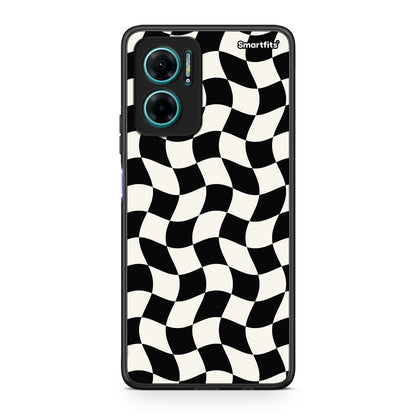 Θήκη Xiaomi Redmi Note 11E Black and Cream Wavy Checkerboard από τη Smartfits με σχέδιο στο πίσω μέρος και μαύρο περίβλημα | Xiaomi Redmi Note 11E Black and Cream Wavy Checkerboard case with colorful back and black bezels
