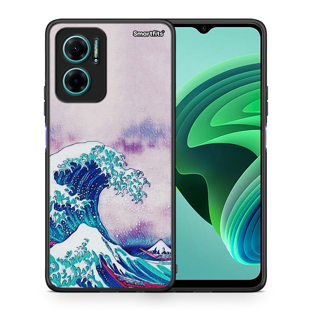 Θήκη Xiaomi Redmi Note 11E Blue Waves από τη Smartfits με σχέδιο στο πίσω μέρος και μαύρο περίβλημα | Xiaomi Redmi Note 11E Blue Waves case with colorful back and black bezels