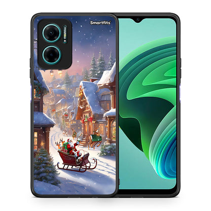 Θήκη Xiaomi Redmi Note 11E Christmas Snow από τη Smartfits με σχέδιο στο πίσω μέρος και μαύρο περίβλημα | Xiaomi Redmi Note 11E Christmas Snow case with colorful back and black bezels