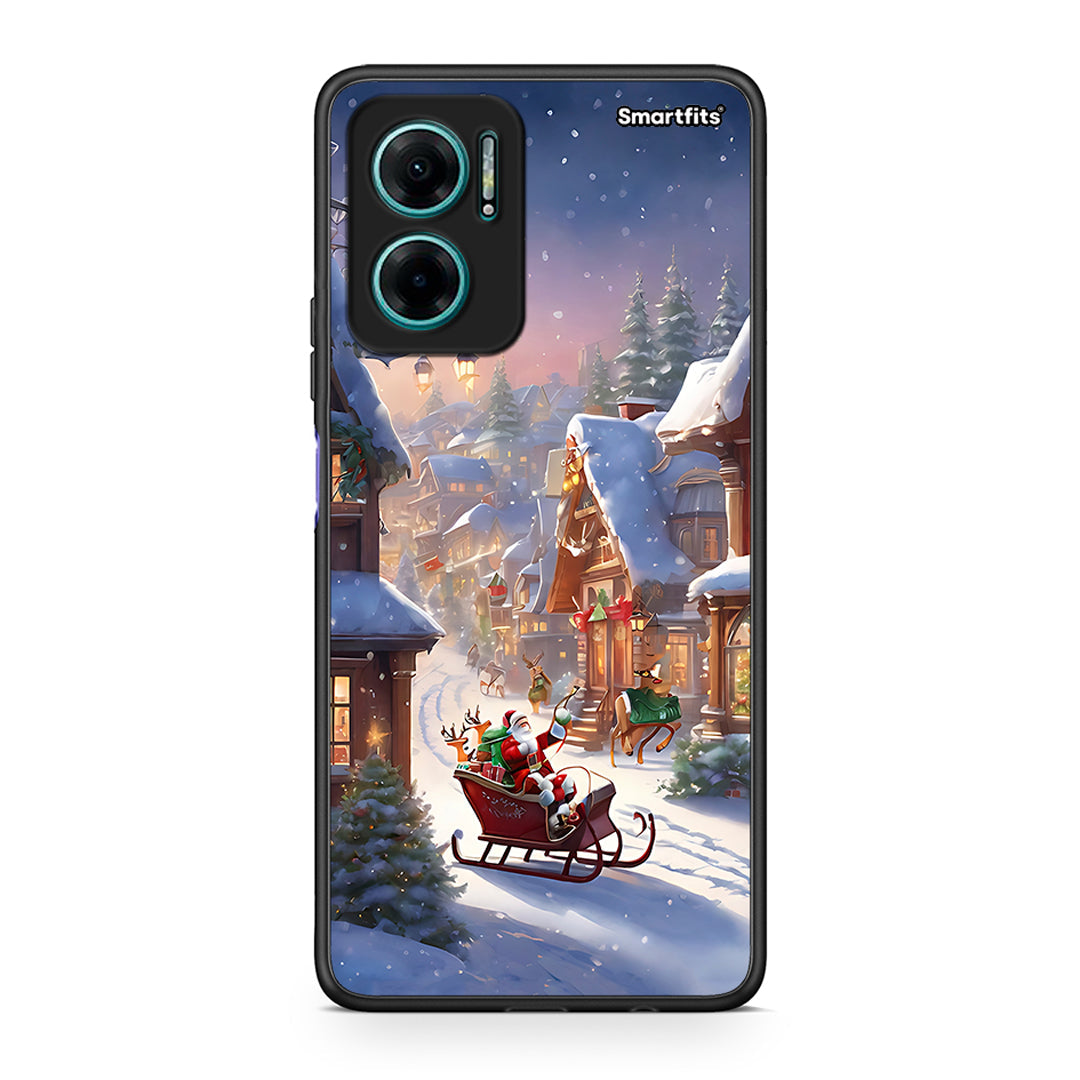 Xiaomi Redmi Note 11E Christmas Snow θήκη από τη Smartfits με σχέδιο στο πίσω μέρος και μαύρο περίβλημα | Smartphone case with colorful back and black bezels by Smartfits