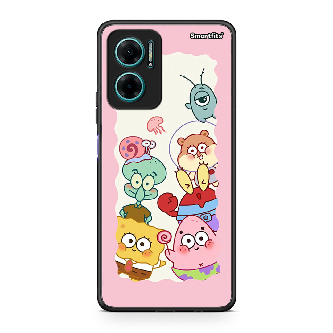 Xiaomi Redmi Note 11E Cute Companion θήκη από τη Smartfits με σχέδιο στο πίσω μέρος και μαύρο περίβλημα | Smartphone case with colorful back and black bezels by Smartfits