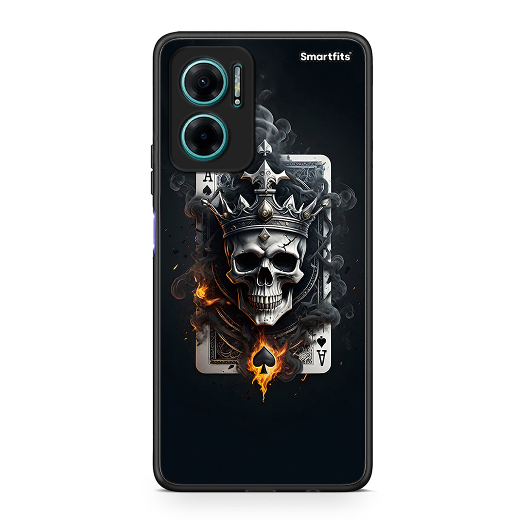 Xiaomi Redmi Note 11E Skull King Ace θήκη από τη Smartfits με σχέδιο στο πίσω μέρος και μαύρο περίβλημα | Smartphone case with colorful back and black bezels by Smartfits