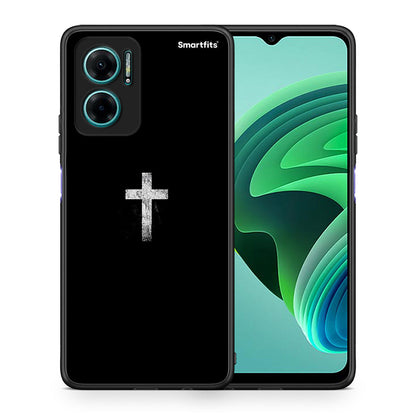 Θήκη Xiaomi Redmi Note 11E White Cross από τη Smartfits με σχέδιο στο πίσω μέρος και μαύρο περίβλημα | Xiaomi Redmi Note 11E White Cross case with colorful back and black bezels