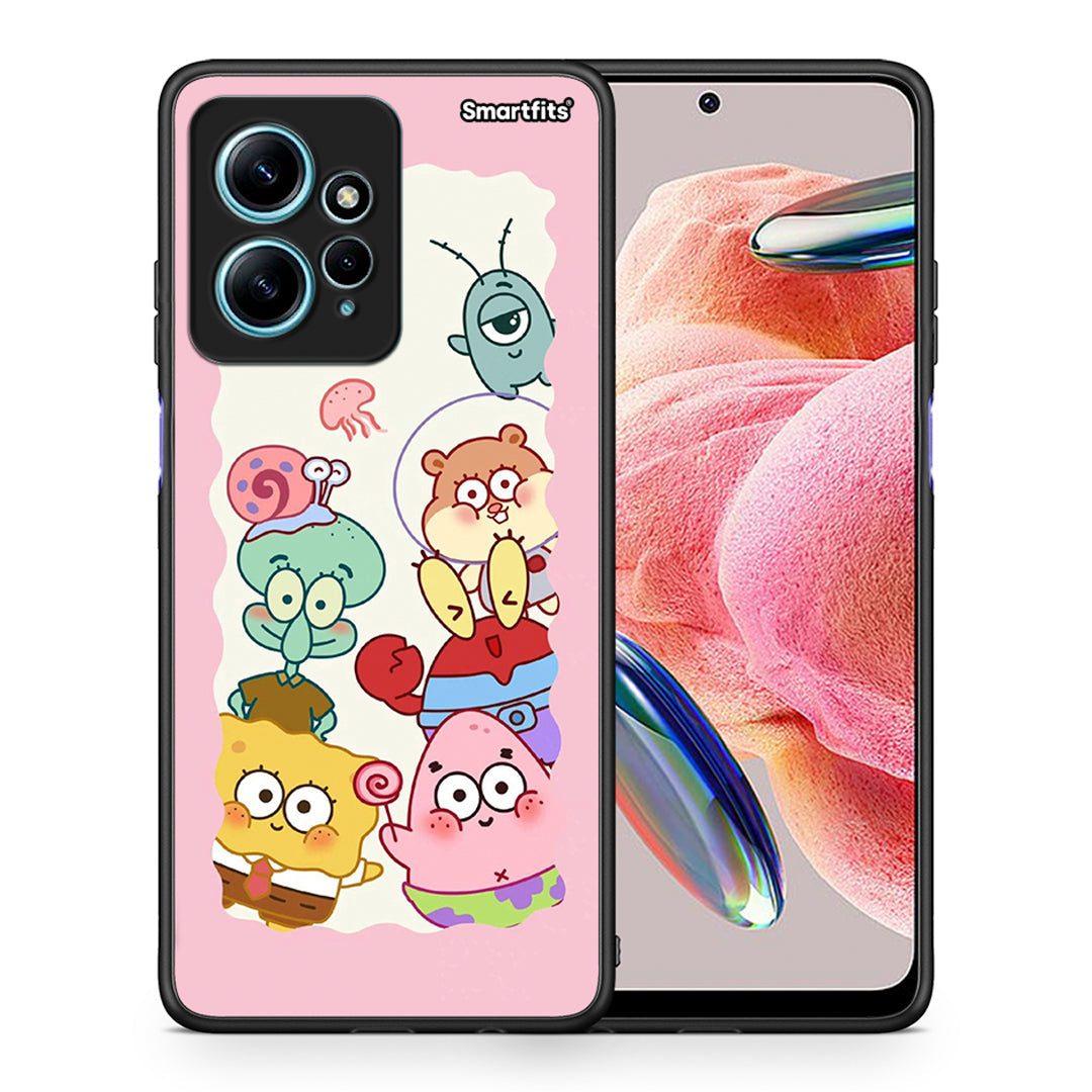 Θήκη Xiaomi Redmi Note 12 4G / Redmi K60 Pro Cute Companion από τη Smartfits με σχέδιο στο πίσω μέρος και μαύρο περίβλημα | Xiaomi Redmi Note 12 4G / Redmi K60 Pro Cute Companion Case with Colorful Back and Black Bezels