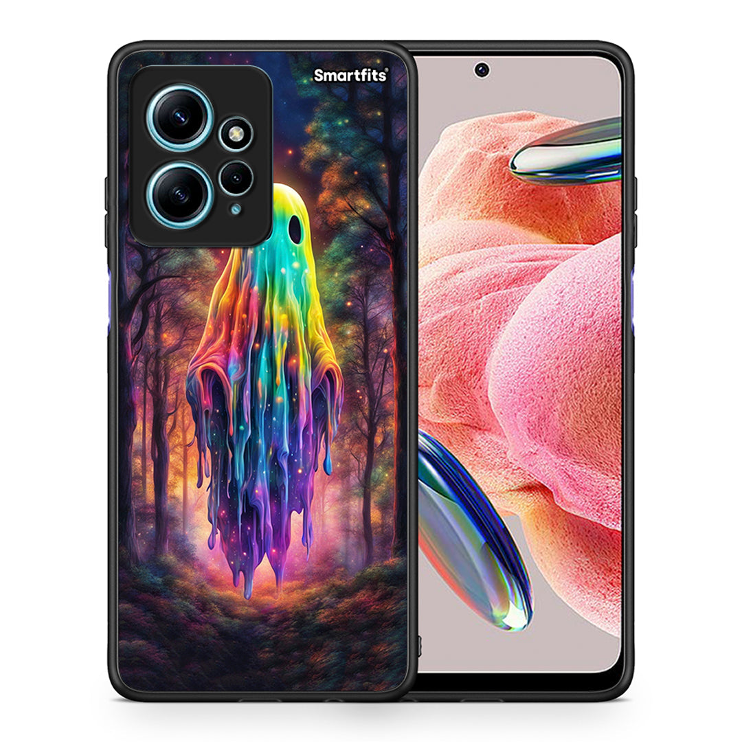 Θήκη Xiaomi Redmi Note 12 4G / Redmi K60 Pro Halloween Ghost από τη Smartfits με σχέδιο στο πίσω μέρος και μαύρο περίβλημα | Xiaomi Redmi Note 12 4G / Redmi K60 Pro Halloween Ghost Case with Colorful Back and Black Bezels