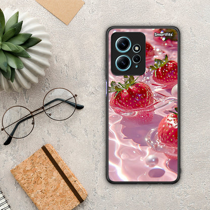 Θήκη Xiaomi Redmi Note 12 4G / Redmi K60 Pro Juicy Strawberries από τη Smartfits με σχέδιο στο πίσω μέρος και μαύρο περίβλημα | Xiaomi Redmi Note 12 4G / Redmi K60 Pro Juicy Strawberries Case with Colorful Back and Black Bezels