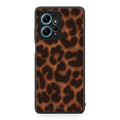 Θήκη Xiaomi Redmi Note 12 4G Leopard Print Dark Brown από τη Smartfits με σχέδιο στο πίσω μέρος και μαύρο περίβλημα | Xiaomi Redmi Note 12 4G Leopard Print Dark Brown case with colorful back and black bezels