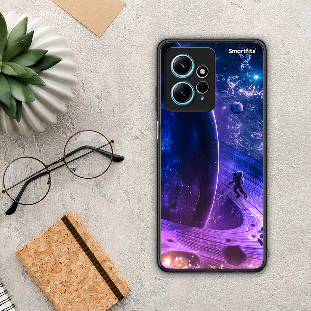 Θήκη Xiaomi Redmi Note 12 4G / Redmi K60 Pro Lost Astronaut από τη Smartfits με σχέδιο στο πίσω μέρος και μαύρο περίβλημα | Xiaomi Redmi Note 12 4G / Redmi K60 Pro Lost Astronaut Case with Colorful Back and Black Bezels