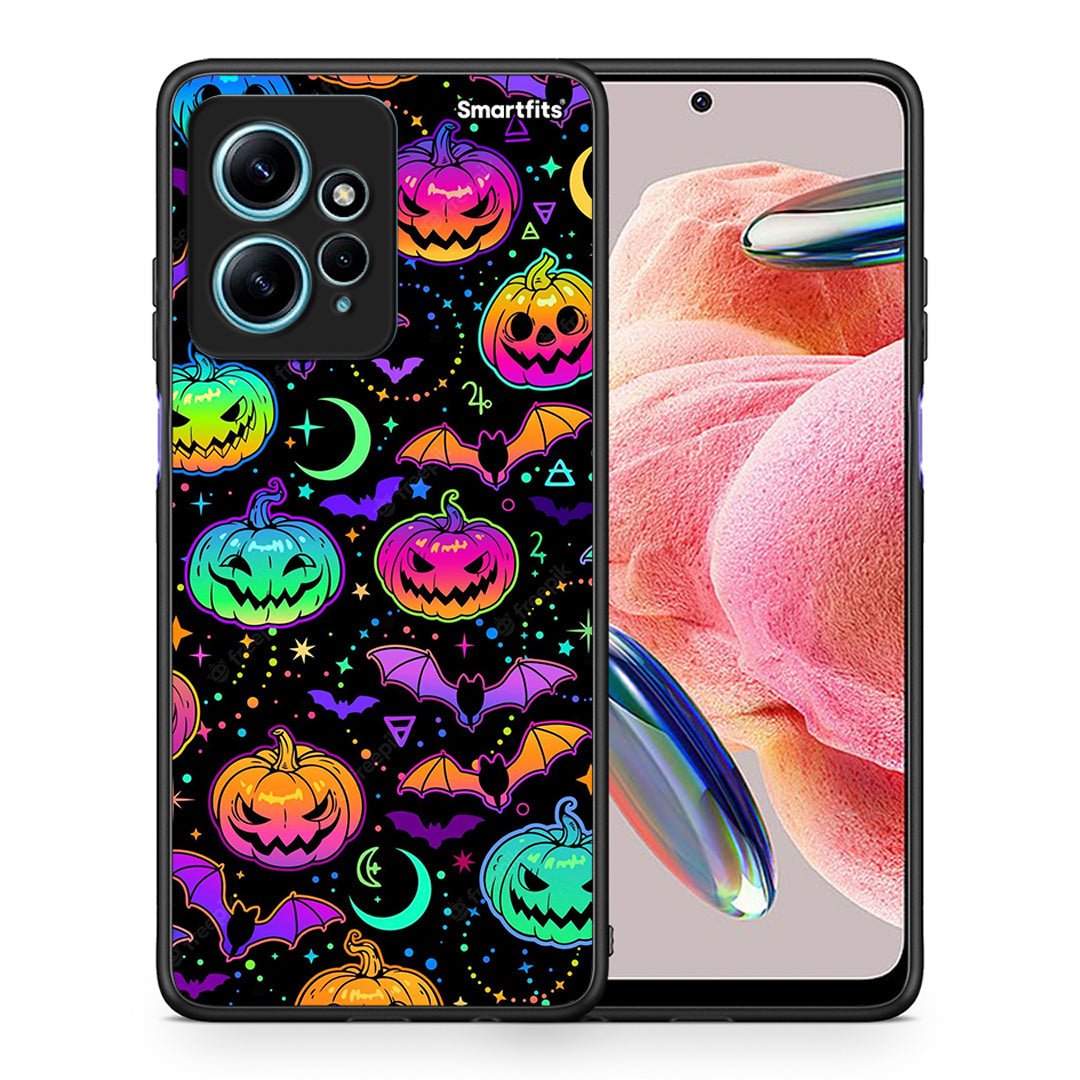 Θήκη Xiaomi Redmi Note 12 4G / Redmi K60 Pro Neon Halloween από τη Smartfits με σχέδιο στο πίσω μέρος και μαύρο περίβλημα | Xiaomi Redmi Note 12 4G / Redmi K60 Pro Neon Halloween Case with Colorful Back and Black Bezels