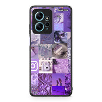 Thumbnail for Θήκη Xiaomi Redmi Note 12 4G / Redmi K60 Pro Purple Aesthetic Collage από τη Smartfits με σχέδιο στο πίσω μέρος και μαύρο περίβλημα | Xiaomi Redmi Note 12 4G / Redmi K60 Pro Purple Aesthetic Collage Case with Colorful Back and Black Bezels