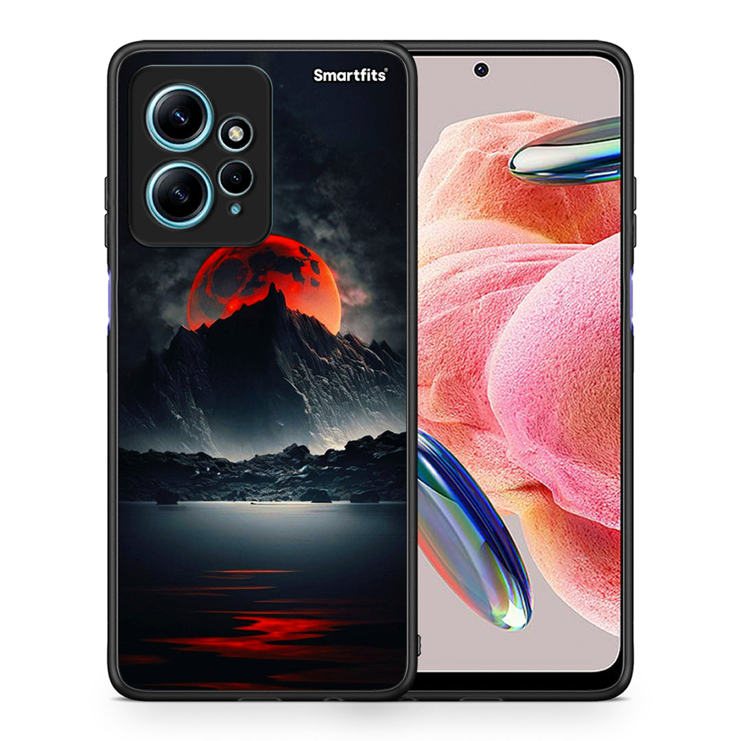 Θήκη Xiaomi Redmi Note 12 4G / Redmi K60 Pro Red Full Moon από τη Smartfits με σχέδιο στο πίσω μέρος και μαύρο περίβλημα | Xiaomi Redmi Note 12 4G / Redmi K60 Pro Red Full Moon Case with Colorful Back and Black Bezels