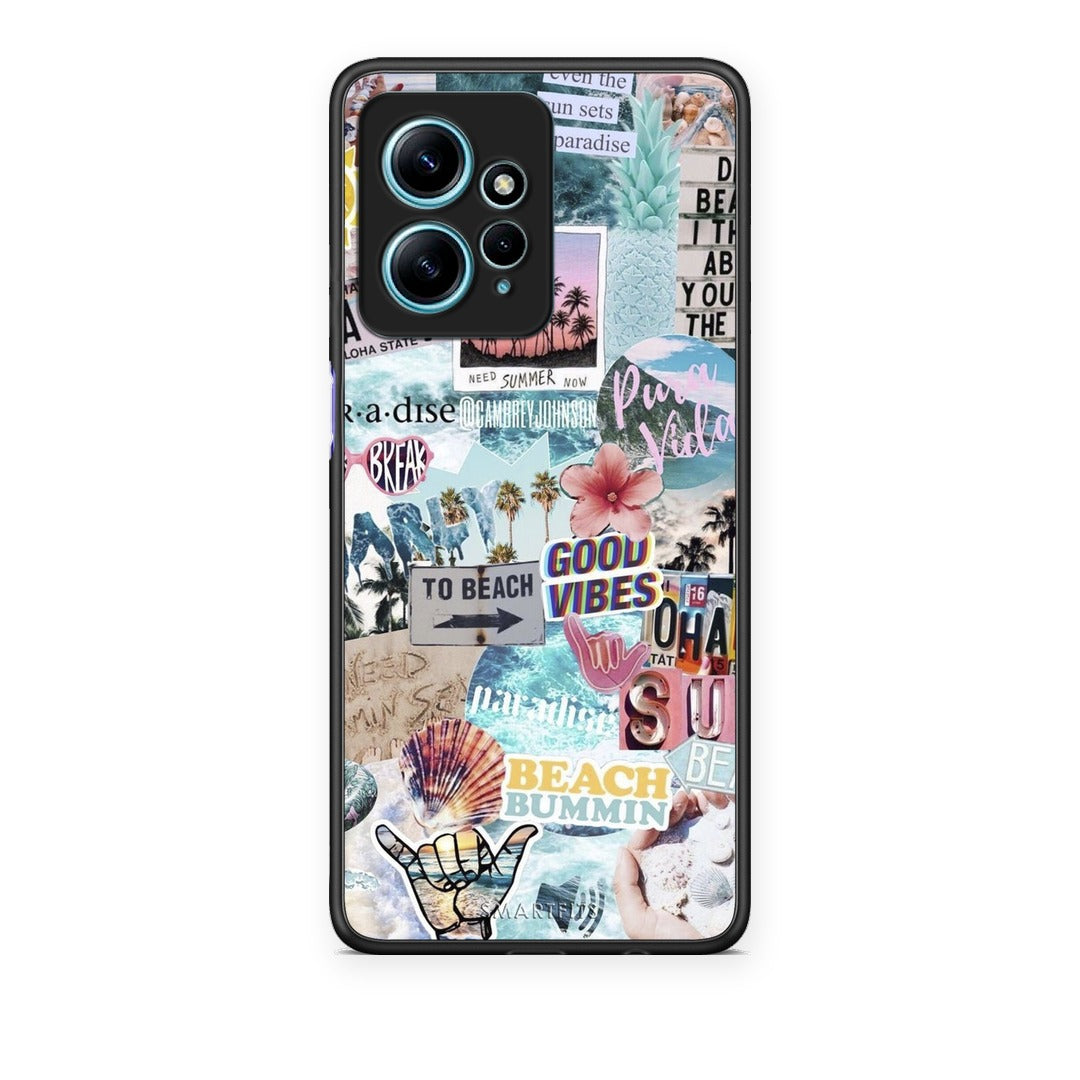 Θήκη Xiaomi Redmi Note 12 4G Summer Vibes από τη Smartfits με σχέδιο στο πίσω μέρος και μαύρο περίβλημα | Xiaomi Redmi Note 12 4G Summer Vibes case with colorful back and black bezels