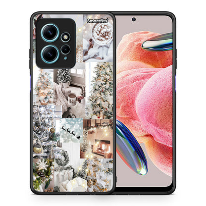Θήκη Xiaomi Redmi Note 12 4G / Redmi K60 Pro White Christmas από τη Smartfits με σχέδιο στο πίσω μέρος και μαύρο περίβλημα | Xiaomi Redmi Note 12 4G / Redmi K60 Pro White Christmas Case with Colorful Back and Black Bezels