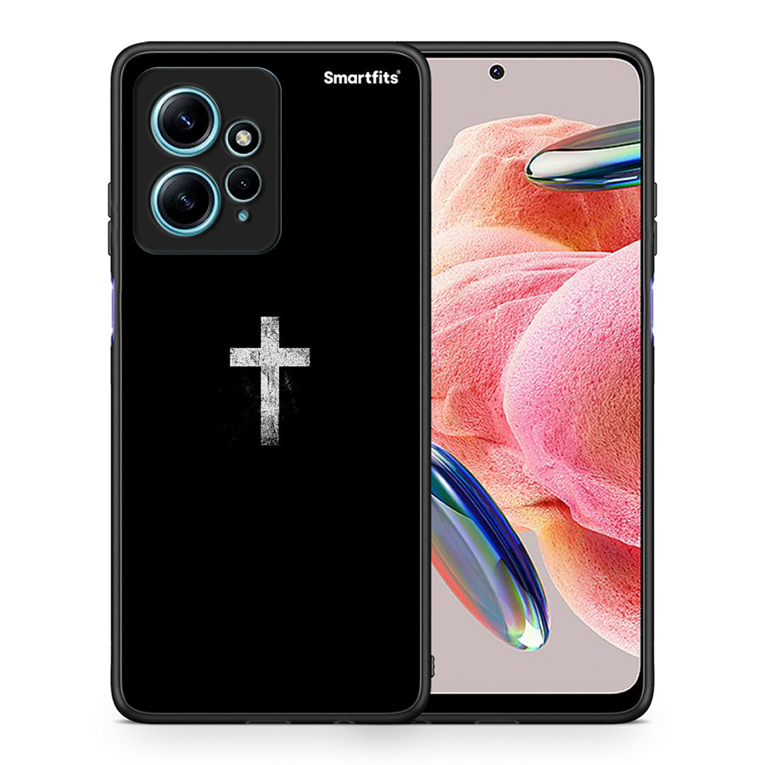 Θήκη Xiaomi Redmi Note 12 4G / Redmi K60 Pro White Cross από τη Smartfits με σχέδιο στο πίσω μέρος και μαύρο περίβλημα | Xiaomi Redmi Note 12 4G / Redmi K60 Pro White Cross Case with Colorful Back and Black Bezels