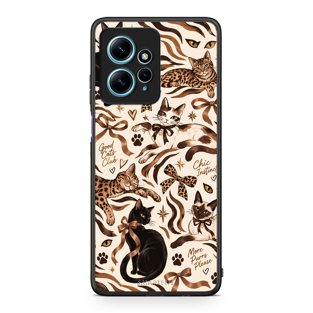Θήκη Xiaomi Redmi Note 12 4G Wild Cats and Animal Print Collage από τη Smartfits με σχέδιο στο πίσω μέρος και μαύρο περίβλημα | Xiaomi Redmi Note 12 4G Wild Cats and Animal Print Collage case with colorful back and black bezels