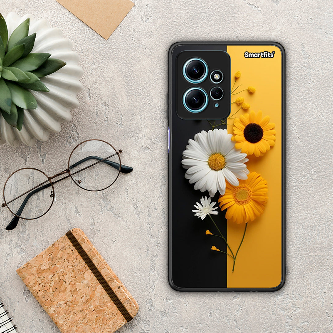 Θήκη Xiaomi Redmi Note 12 4G / Redmi K60 Pro Yellow Daisies από τη Smartfits με σχέδιο στο πίσω μέρος και μαύρο περίβλημα | Xiaomi Redmi Note 12 4G / Redmi K60 Pro Yellow Daisies Case with Colorful Back and Black Bezels