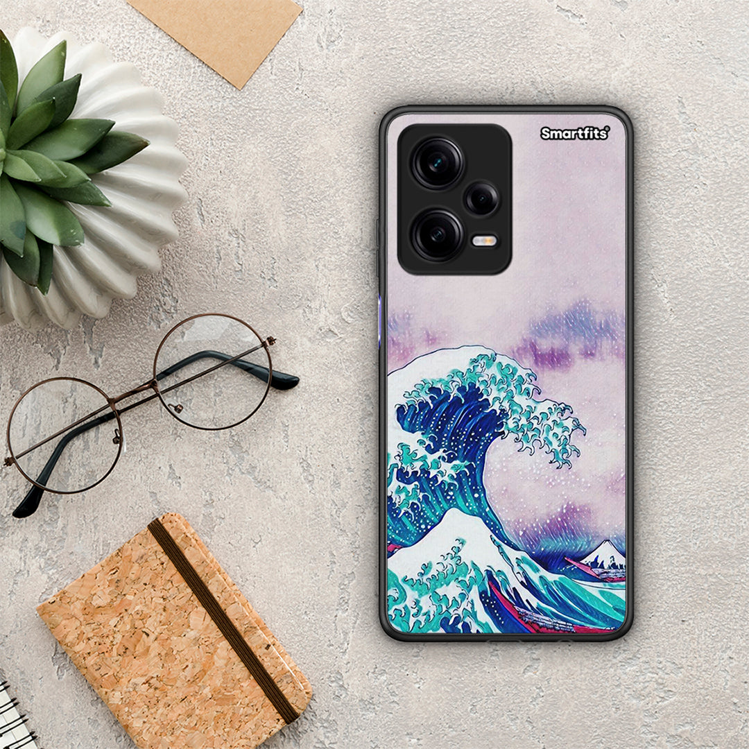 Θήκη Xiaomi Redmi Note 12 Pro 5G Blue Waves από τη Smartfits με σχέδιο στο πίσω μέρος και μαύρο περίβλημα | Xiaomi Redmi Note 12 Pro 5G Blue Waves Case with Colorful Back and Black Bezels