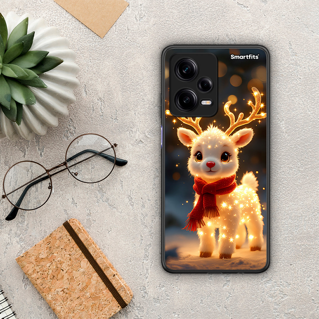 Θήκη Xiaomi Redmi Note 12 Pro 5G Christmas Cutie από τη Smartfits με σχέδιο στο πίσω μέρος και μαύρο περίβλημα | Xiaomi Redmi Note 12 Pro 5G Christmas Cutie Case with Colorful Back and Black Bezels