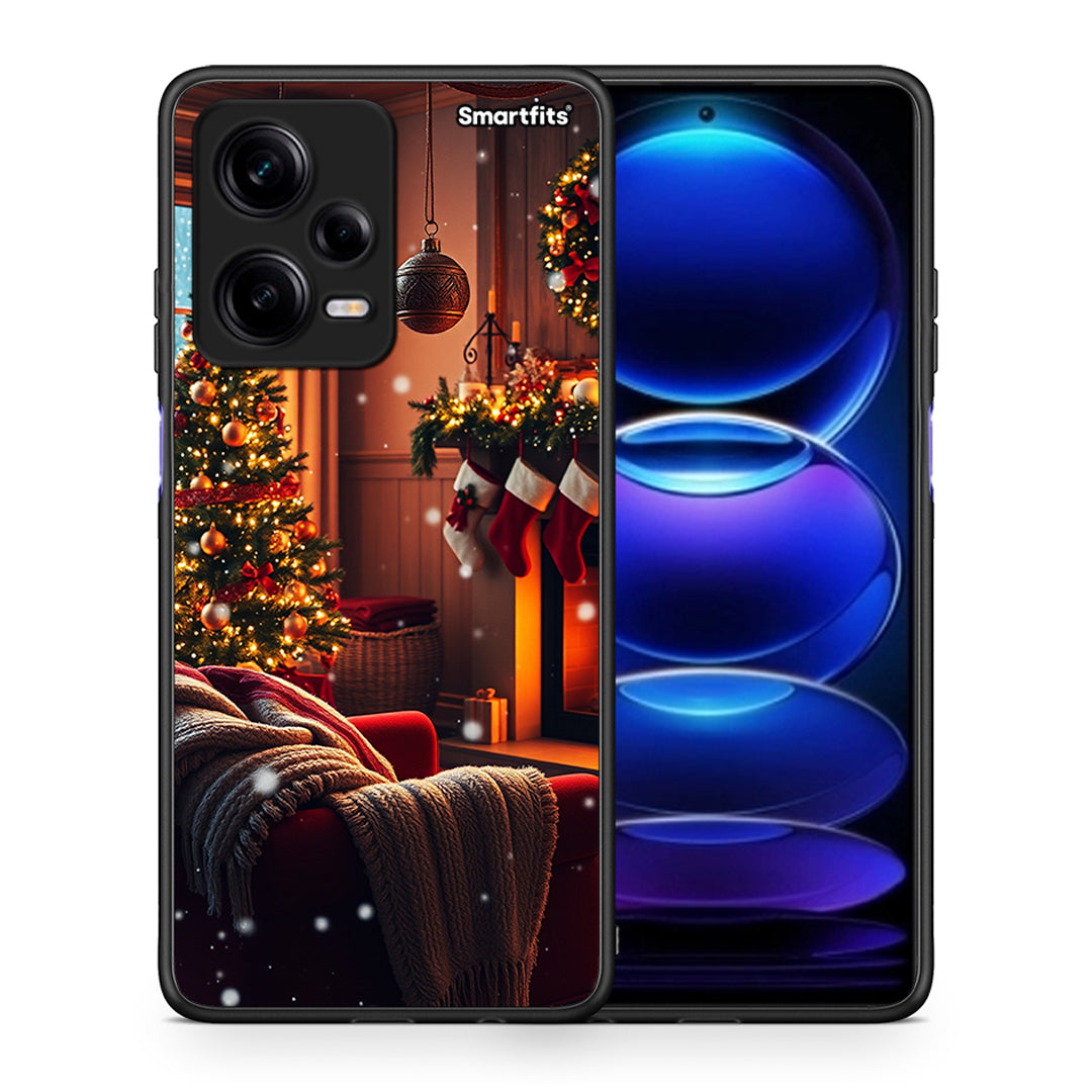 Θήκη Xiaomi Redmi Note 12 Pro 5G Home For Christmas από τη Smartfits με σχέδιο στο πίσω μέρος και μαύρο περίβλημα | Xiaomi Redmi Note 12 Pro 5G Home For Christmas Case with Colorful Back and Black Bezels