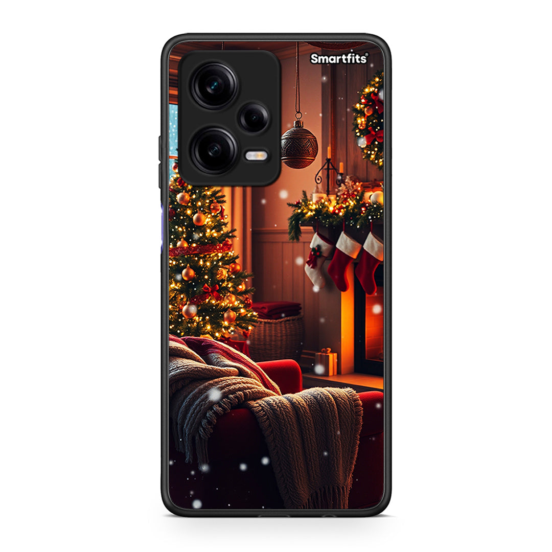 Θήκη Xiaomi Redmi Note 12 Pro 5G Home For Christmas από τη Smartfits με σχέδιο στο πίσω μέρος και μαύρο περίβλημα | Xiaomi Redmi Note 12 Pro 5G Home For Christmas Case with Colorful Back and Black Bezels