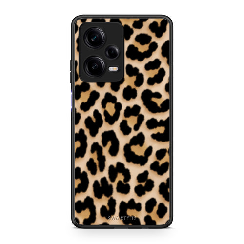 Θήκη Xiaomi Redmi Note 12 Pro 5G Leopard Print Tan Small από τη Smartfits με σχέδιο στο πίσω μέρος και μαύρο περίβλημα | Xiaomi Redmi Note 12 Pro 5G Leopard Print Tan Small case with colorful back and black bezels