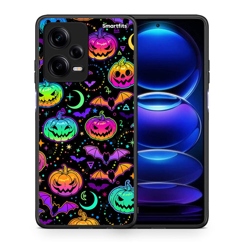 Θήκη Xiaomi Redmi Note 12 Pro 5G Neon Halloween από τη Smartfits με σχέδιο στο πίσω μέρος και μαύρο περίβλημα | Xiaomi Redmi Note 12 Pro 5G Neon Halloween Case with Colorful Back and Black Bezels
