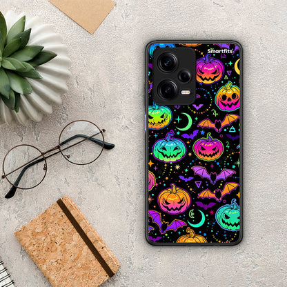 Θήκη Xiaomi Redmi Note 12 Pro 5G Neon Halloween από τη Smartfits με σχέδιο στο πίσω μέρος και μαύρο περίβλημα | Xiaomi Redmi Note 12 Pro 5G Neon Halloween Case with Colorful Back and Black Bezels
