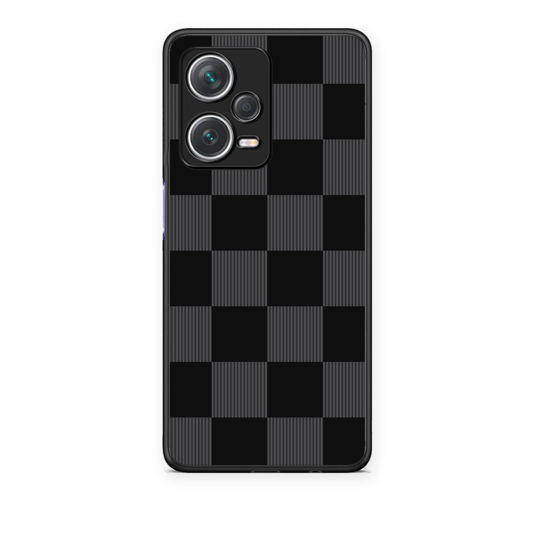Θήκη Xiaomi Redmi Note 12 Pro+ / 12 Pro Discovery Black and Charcoal Striped Checks από τη Smartfits με σχέδιο στο πίσω μέρος και μαύρο περίβλημα | Xiaomi Redmi Note 12 Pro+ / 12 Pro Discovery Black and Charcoal Striped Checks case with colorful back and black bezels
