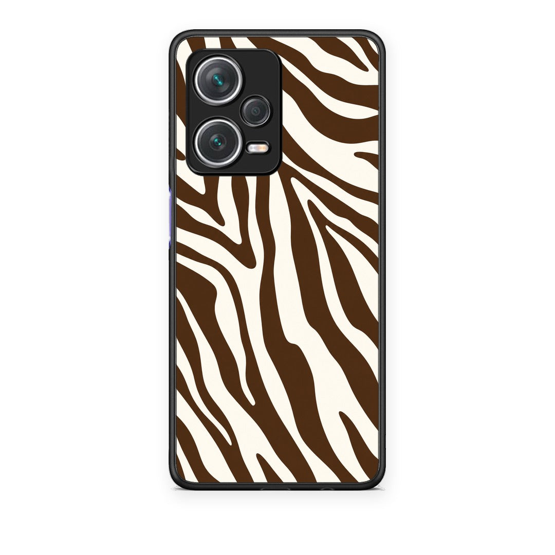 Θήκη Xiaomi Redmi Note 12 Pro+ / 12 Pro Discovery Brown and Cream Zebra Stripes από τη Smartfits με σχέδιο στο πίσω μέρος και μαύρο περίβλημα | Xiaomi Redmi Note 12 Pro+ / 12 Pro Discovery Brown and Cream Zebra Stripes case with colorful back and black bezels