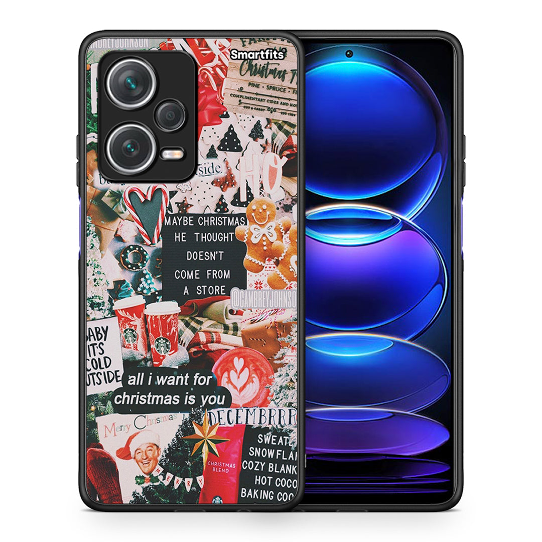 Θήκη Xiaomi Redmi Note 12 Pro+ / 12 Pro Discovery Christmas Happiness από τη Smartfits με σχέδιο στο πίσω μέρος και μαύρο περίβλημα | Xiaomi Redmi Note 12 Pro+ / 12 Pro Discovery Christmas Happiness case with colorful back and black bezels