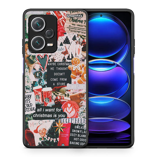 Θήκη Xiaomi Redmi Note 12 Pro+ / 12 Pro Discovery Christmas Happiness από τη Smartfits με σχέδιο στο πίσω μέρος και μαύρο περίβλημα | Xiaomi Redmi Note 12 Pro+ / 12 Pro Discovery Christmas Happiness case with colorful back and black bezels
