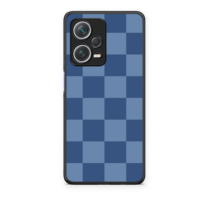 Θήκη Xiaomi Redmi Note 12 Pro+ / 12 Pro Discovery Denim Blue Checkerboard από τη Smartfits με σχέδιο στο πίσω μέρος και μαύρο περίβλημα | Xiaomi Redmi Note 12 Pro+ / 12 Pro Discovery Denim Blue Checkerboard case with colorful back and black bezels
