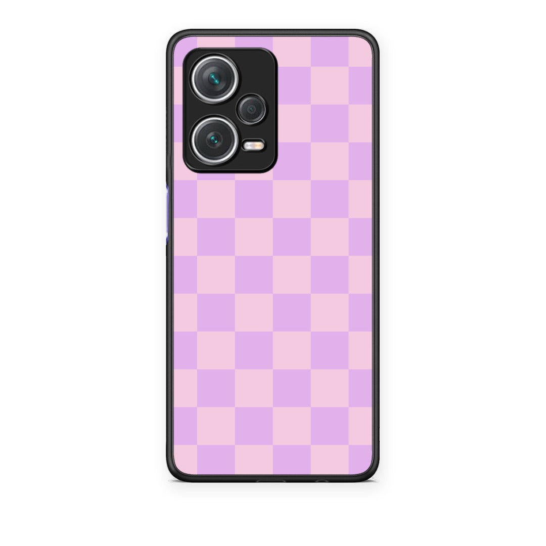 Θήκη Xiaomi Redmi Note 12 Pro+ / 12 Pro Discovery Lavender and Pink Checkerboard από τη Smartfits με σχέδιο στο πίσω μέρος και μαύρο περίβλημα | Xiaomi Redmi Note 12 Pro+ / 12 Pro Discovery Lavender and Pink Checkerboard case with colorful back and black bezels