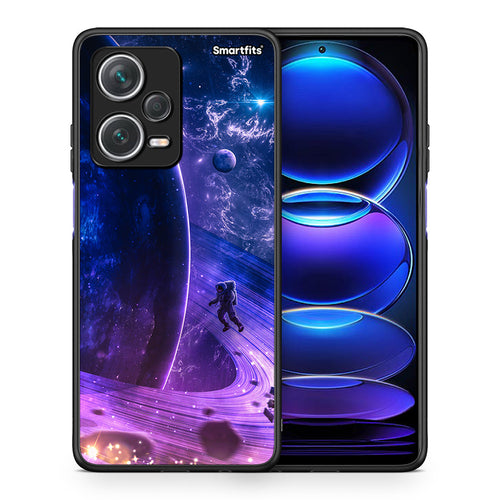 Θήκη Xiaomi Redmi Note 12 Pro+ / 12 Pro Discovery Lost Astronaut από τη Smartfits με σχέδιο στο πίσω μέρος και μαύρο περίβλημα | Xiaomi Redmi Note 12 Pro+ / 12 Pro Discovery Lost Astronaut case with colorful back and black bezels