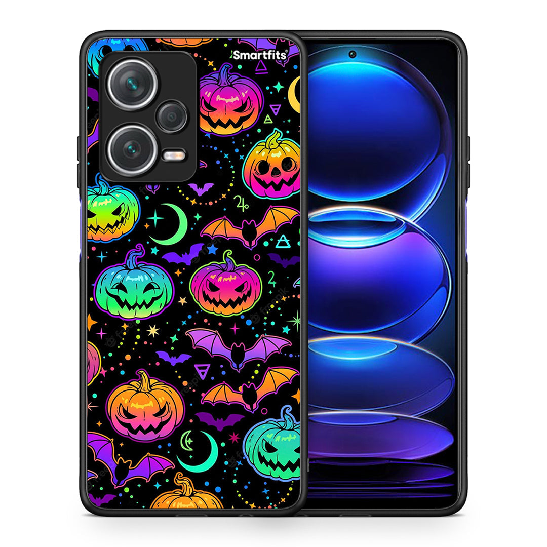 Θήκη Xiaomi Redmi Note 12 Pro+ / 12 Pro Discovery Neon Halloween από τη Smartfits με σχέδιο στο πίσω μέρος και μαύρο περίβλημα | Xiaomi Redmi Note 12 Pro+ / 12 Pro Discovery Neon Halloween case with colorful back and black bezels